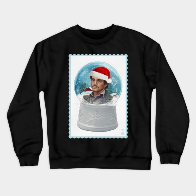 Annoyed Will Graham in Winter Snow Globe with Santa Hat Crewneck Sweatshirt by OrionLodubyal